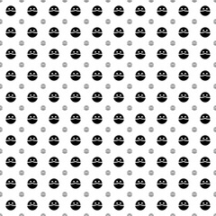 Poster - Square seamless background pattern from geometric shapes are different sizes and opacity. The pattern is evenly filled with big black masked face symbols. Vector illustration on white background