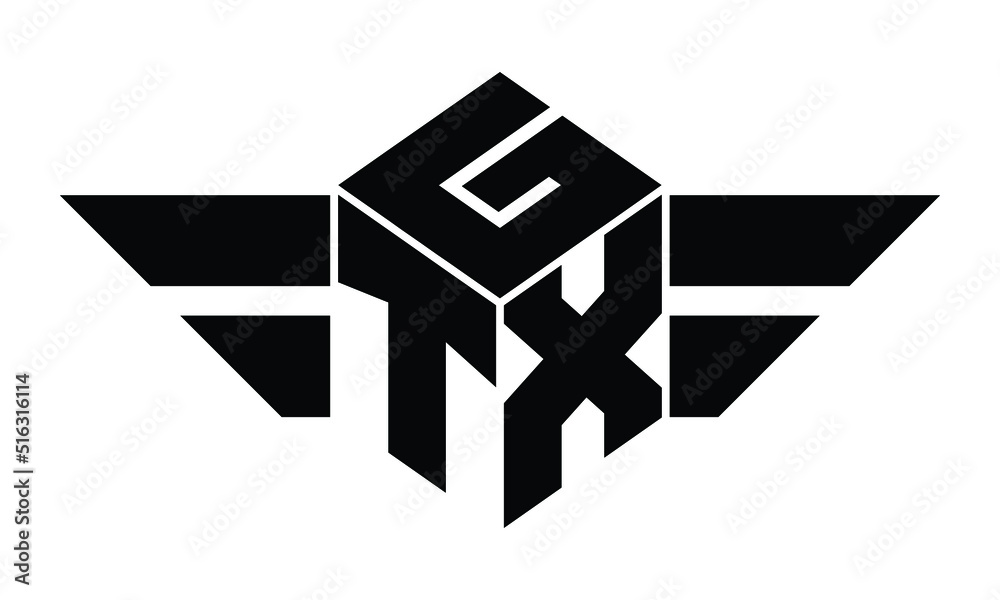 GTX three letter gaming logo in polygon cube shape logo design vector ...