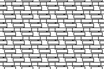 Poster - Seamless pattern completely filled with outlines of discussion symbols. Elements are evenly spaced. Vector illustration on white background