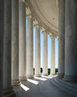 Architectural Columns with Sunlight Shining Through them