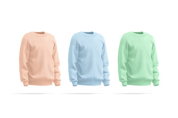 Wall Mural - Blank colored knitted sweater mockup, side view