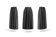 Blank black women maxi skirt mockup, front and side view