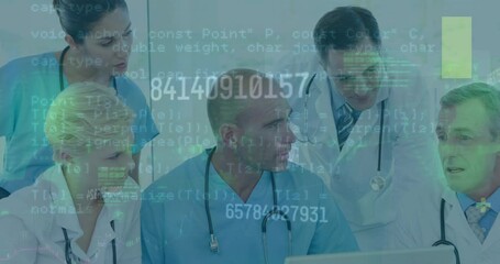 Poster - Animation of data processing over group of diverse doctors