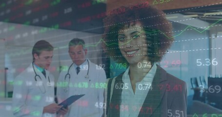 Poster - Animation of data processing over group of diverse doctors
