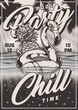 Pool party flyer vintage monochrome