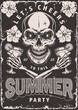 Summer party vintage monochrome flyer