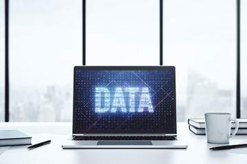 Poster - Creative Data word sign on modern laptop screen. 3D Rendering