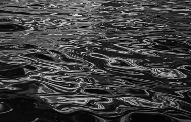 Wall Mural - black water sea wave. black water banner and surface of dark nature background. black water texture.