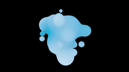 Wall Mural - 3D animation of Abstract smooth liquid shape. 4k seamless loop 3D animation. Smooth animation of bubbles, metaball with inner glow. 