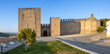 Elvas, Portugal: Castelo of Elvas. Panoramic image from several single images. Low standing sun