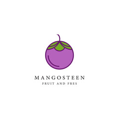 Wall Mural - Mangosteen logo design template. Graphic design vector illustration