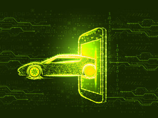 Poster - 2d illustration Abstract futuristic electronic circuit technology background