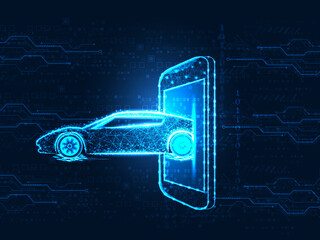 Poster - 2d illustration Abstract futuristic electronic circuit technology background