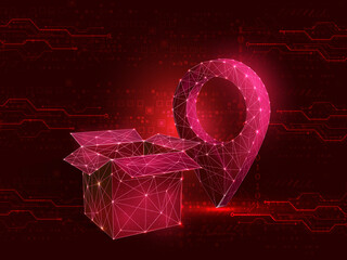 Poster - 2d illustration Abstract futuristic electronic circuit technology background