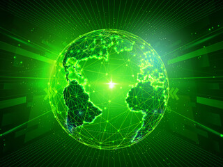 Poster - 2d illustration Abstract futuristic electronic circuit technology background