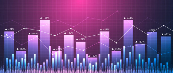 Wall Mural - tabellone, grafico, economia, finanza, azioni, mercato