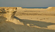 Views of the Ryan desert in Qatar, sandstone cliffs