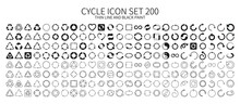 Icon Set Related To Cycles And Recycling