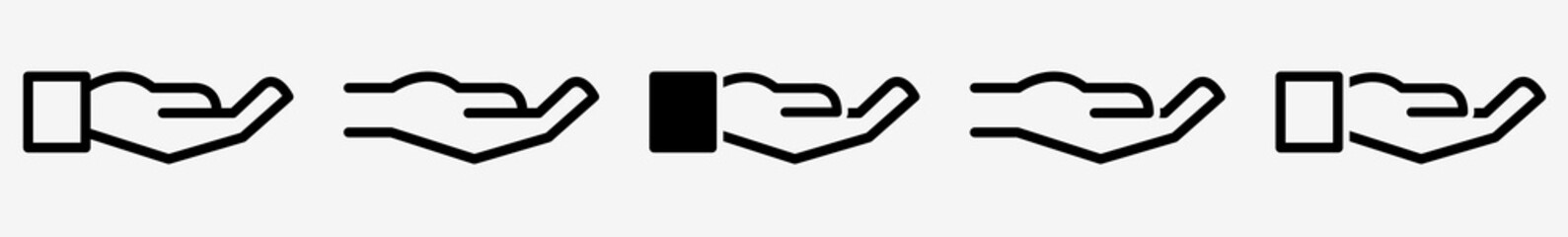 Wall Mural - hand icon hand holding set | hands icon receiving vector receive illustration giving logo | demand h