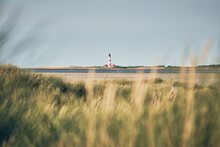 Lighthouse At German Coast In Schleswig-holstein. High Quality Photo