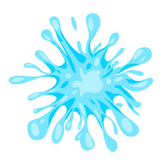 Poster - Water splat liquid splash shape blue color wet illustration