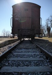 Canvas Print - old cargo train wagon