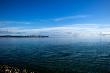 White and blue seascape seen in Southern England