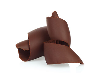 Fototapete - Chocolate Curls on white background