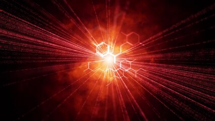 Poster - fire flame dangerous chemistry hexagon bonds animation.