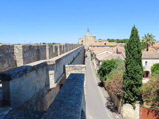 Sticker - Chemin de ronde, forteresse de la cité médiéval de Aigues-Mortes, Occitanie