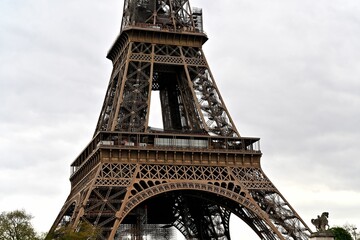 Poster - Eiffel tower in Paris on a cloudy day