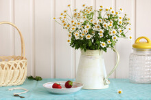 Still Life With A Bouquet Of Daisies.