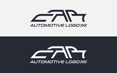 Poster - Stylish Car Writing Logo with Modern Minimalist Geometric Lines Concept. Logotype Automotive Vector Logo Illustration.