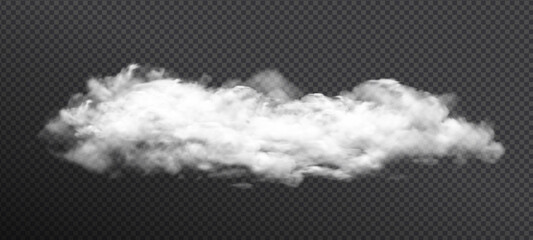 Wall Mural - Clouds vector on transparent background, realistic isolated smoke, fog and cloud vector
