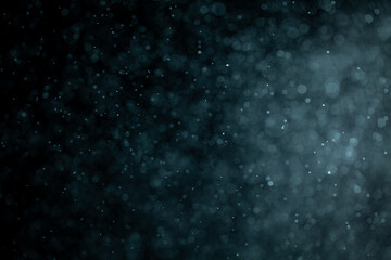 Wall Mural - Glowing blue highlights. Wallpaper pattern. Blue sparkling spots. Dust or fog on a black background.