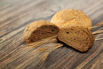 Canvas Print - Butter Sourdough Pastry on the desk, Homemade bakery concept