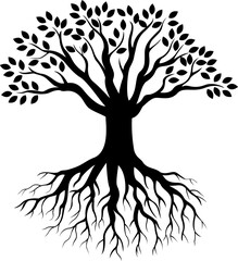 Wall Mural - Tree silhouette isolated on white background