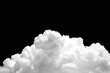 Cumulus clouds isolated on black background, Closeup cumulus clouds with black sky