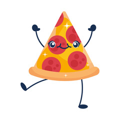 Sticker - kawaii pizza illustration