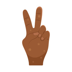 Poster - hand with peace symbol gesture