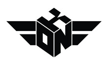 KON Three Letter Gaming Logo In Polygon Cube Shape Logo Design Vector Template. Wordmark Logo | Emblem Logo | Monogram Logo | Initial Letter Logo | Sports Logo | Minimalist Logo | Typography Logo |