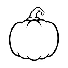 Pumpkin - Squash For Halloween Or Thanksgiving Line Art Icon