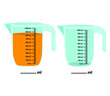 Scale measuring jug 800ml - 0ml. with measuring scale.
Beaker for chemical experiments in the laboratory. Vector illustration