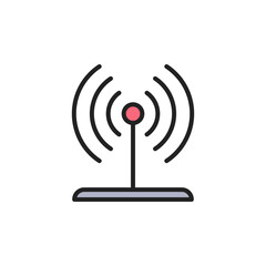 Poster - Sonar search sound wave icon. High quality coloured vector illustration..