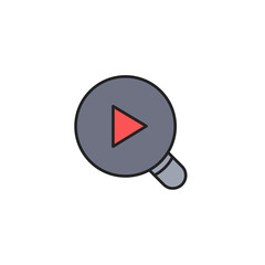 Poster - Search video icon. High quality coloured vector illustration..