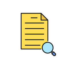Poster - Documents search icon. High quality coloured vector illustration..