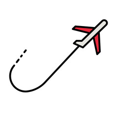 Poster - plane line icon