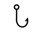 anchor double fishhook fishing hook metal shape outline icon