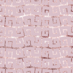 Poster - Abstract seamless pattern. Repeated elegant design for print. Rose gold background. Repeat golden geometric backdrop.Repeating pink delicate printing. Modern stylish printed. Vector illustration