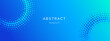 Blue gradient abstract vector long banner template. Minimal business background with halftone circles and copy space for text. Facebook, social media header, cover
